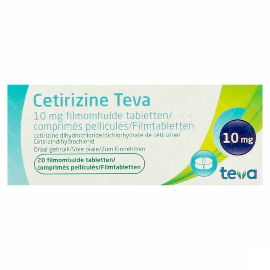 Cetirizine Teva 10mg 20 Tabletten
