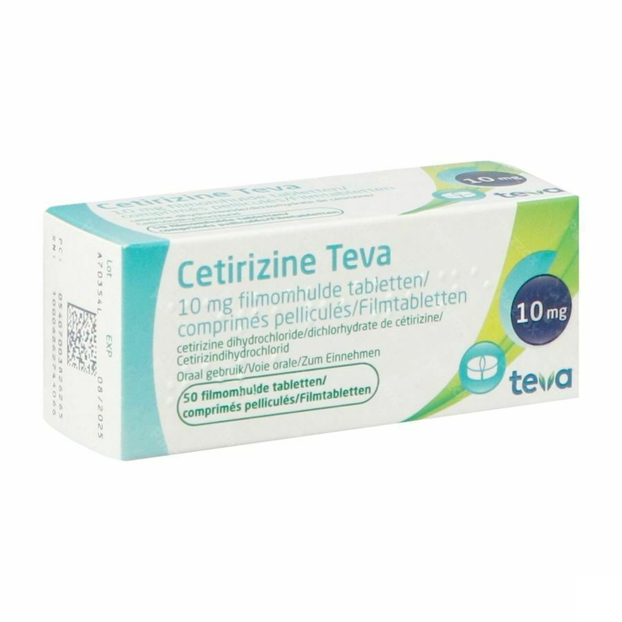 Cetirizine Teva 10mg 50 Tabletten