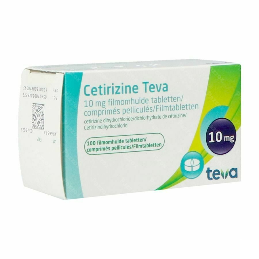 Cetirizine Teva 10mg 100 Tabletten