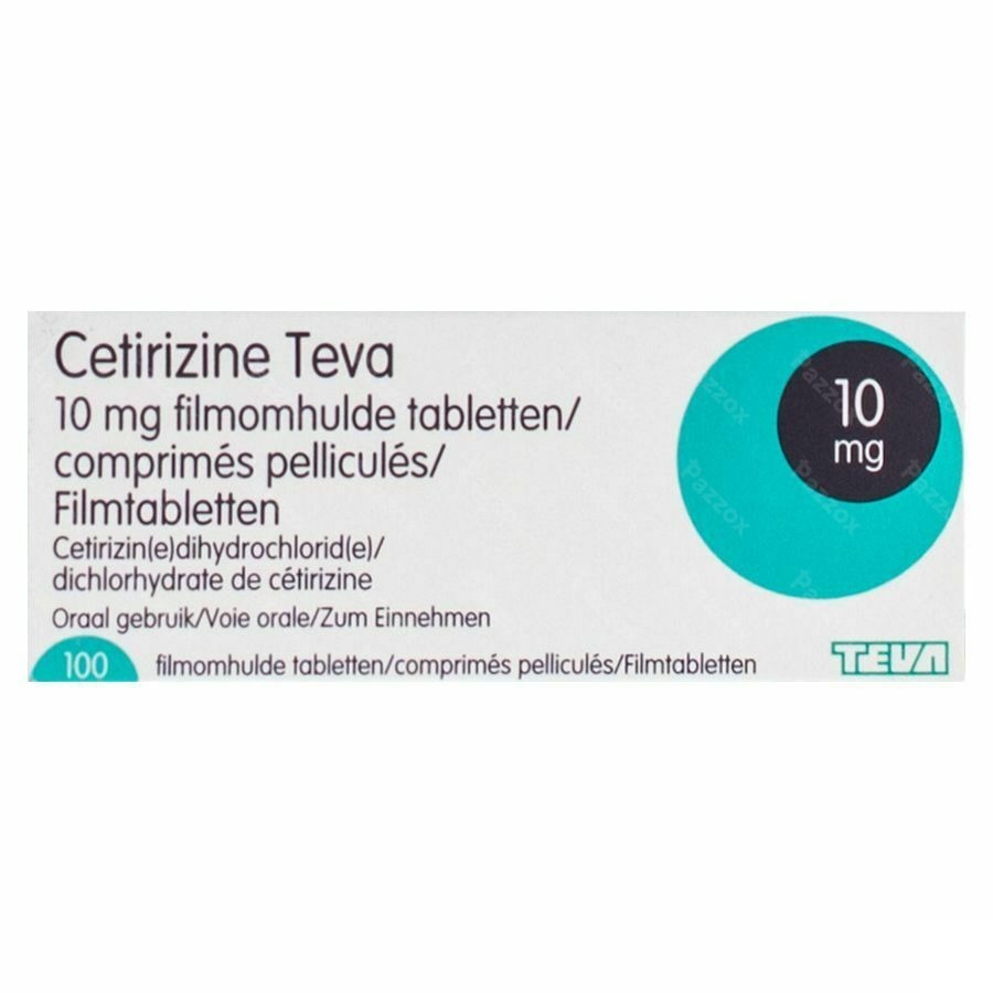 Cetirizine Teva 10mg 100 Tabletten