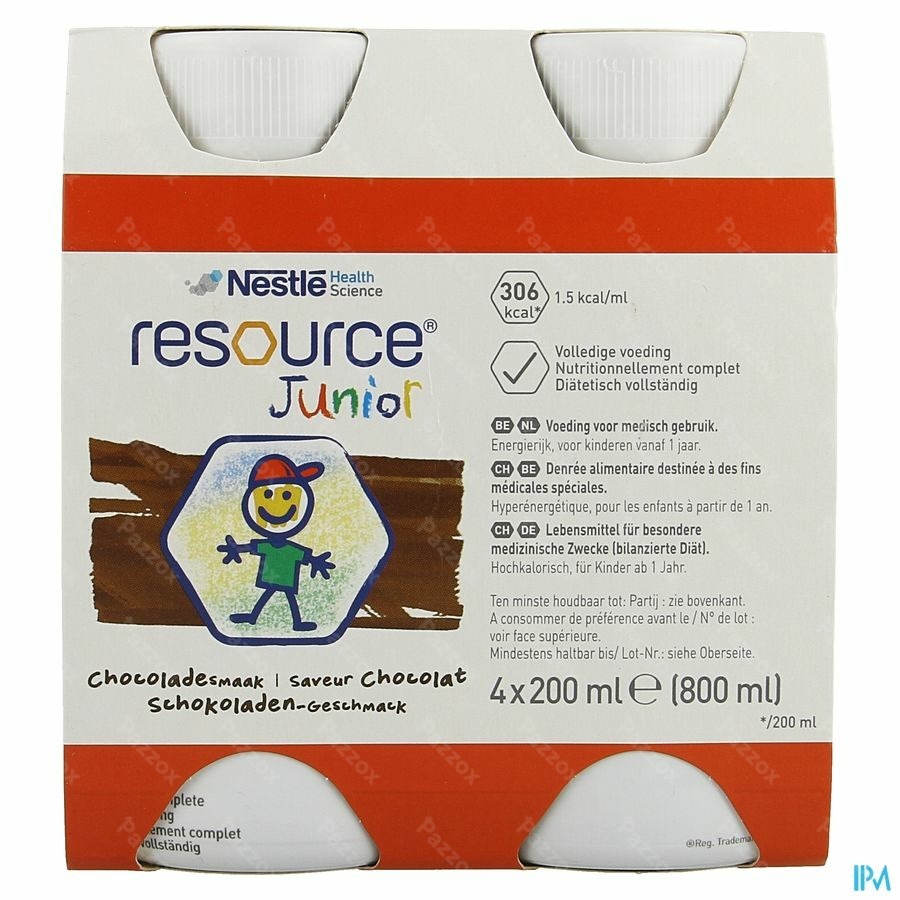 Resource Junior Chocolade 4x200ml