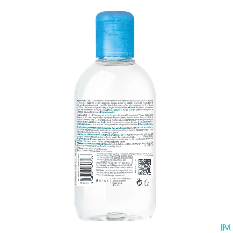 Bioderma Hydrabio H2o Micellaire Oplossing 250ml