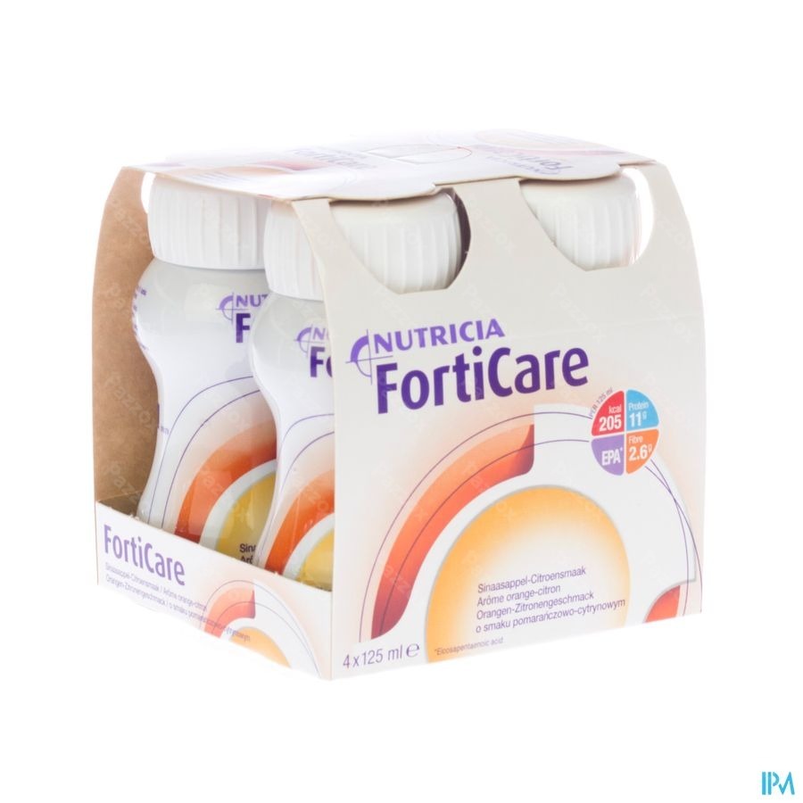 Forticare Drankje Aroma Sinaas-Citroen Flessen 4x125ml 
