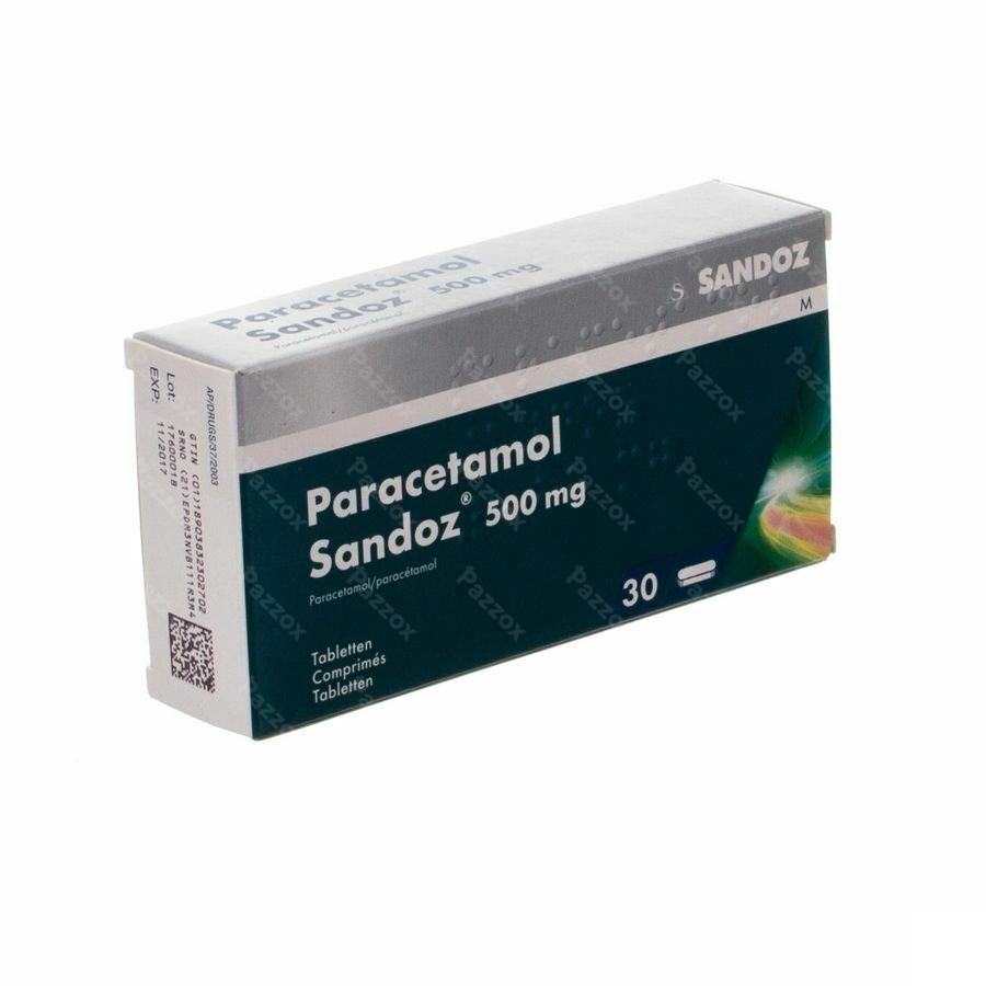 paracetamol 500mg sandoz tabl 30