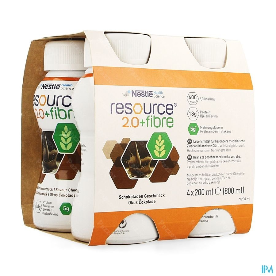 Resource 2.0 Fibre Chocolade 4x200ml 