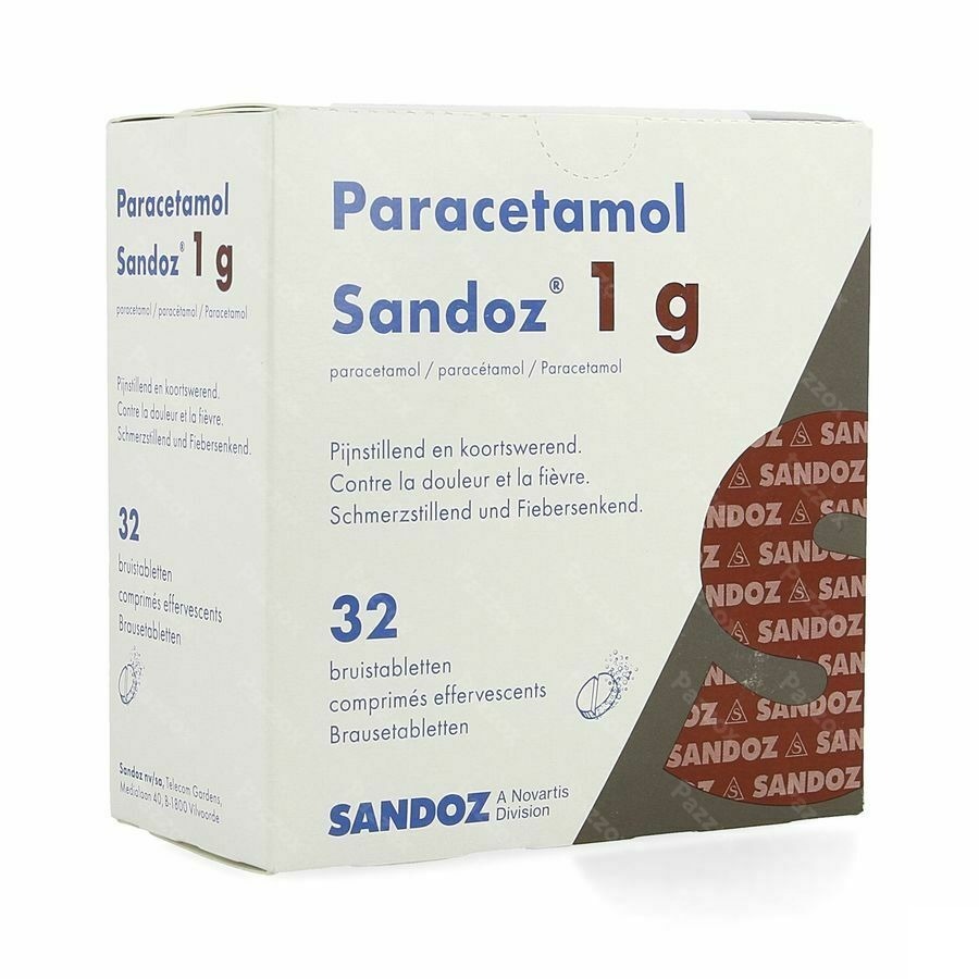 Paracetamol Sandoz 1g 32 Bruistabletten