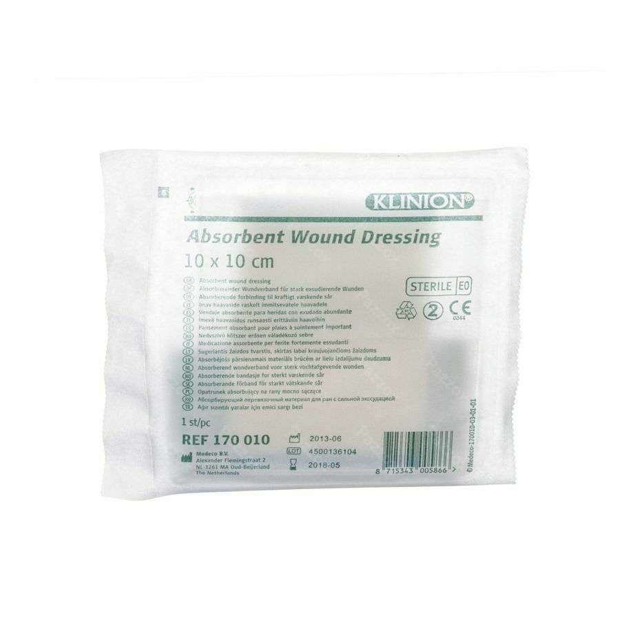 Klinion Absorberend Verband 10x10cm S 1 4170010