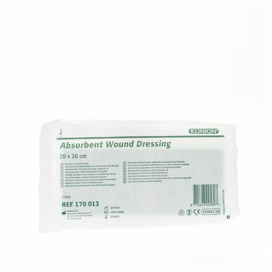 Klinion Absorberend Verband 20x20cm S 1 4170013