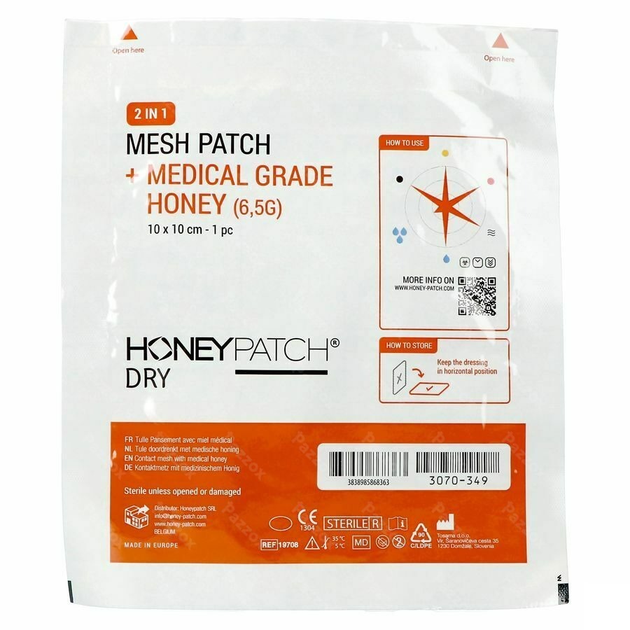 Honeypatch Dry Genez.honing7g+tulle Ster.10x10cm 1