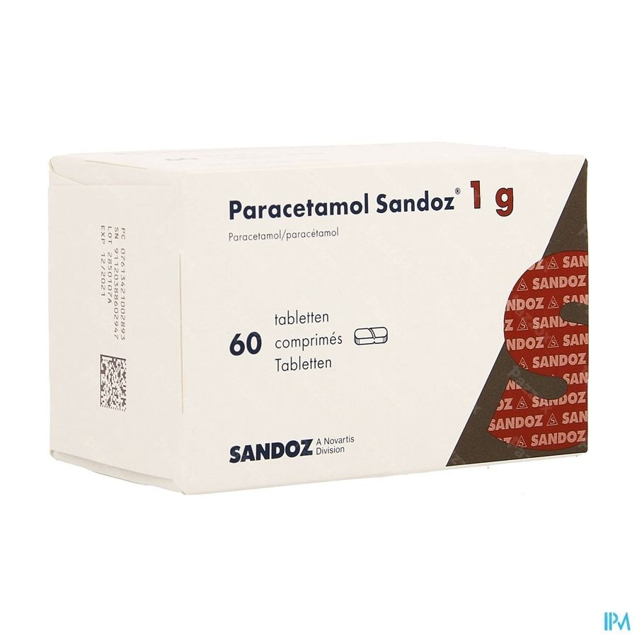 Paracetamol 1g Sandoz Tabl 60