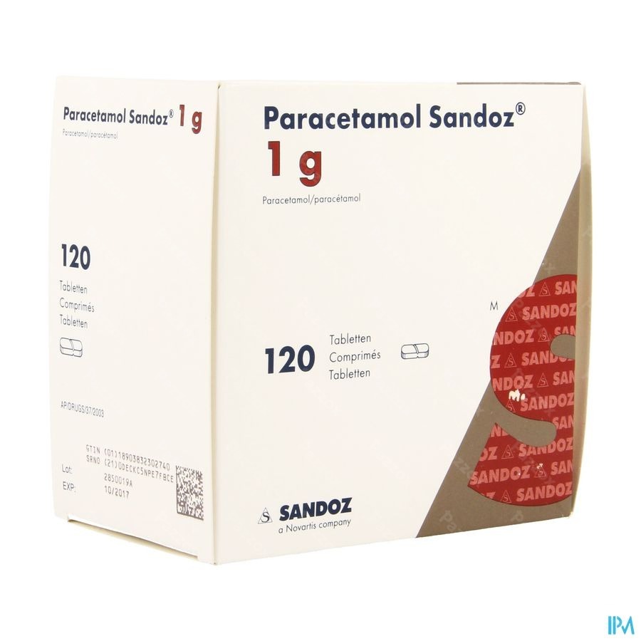 Paracetamol 1g Sandoz Tabl 120