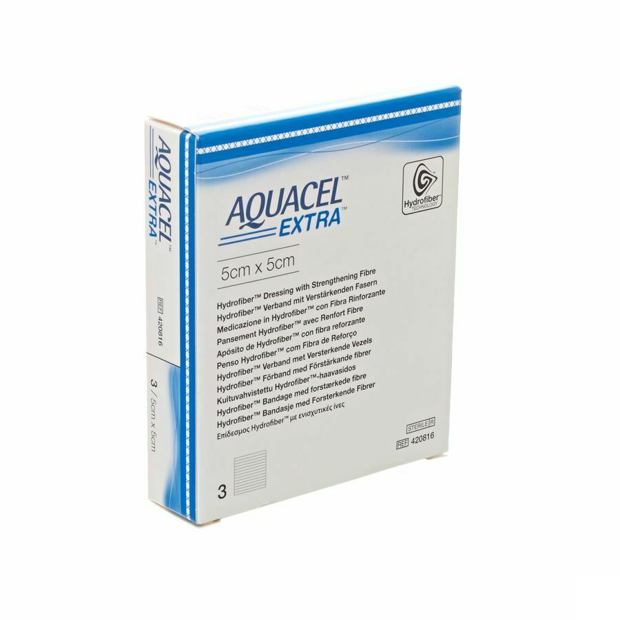 Aquacel Extra Verb Hydrofiber+versterk. 5x 5cm 3 afbeelding