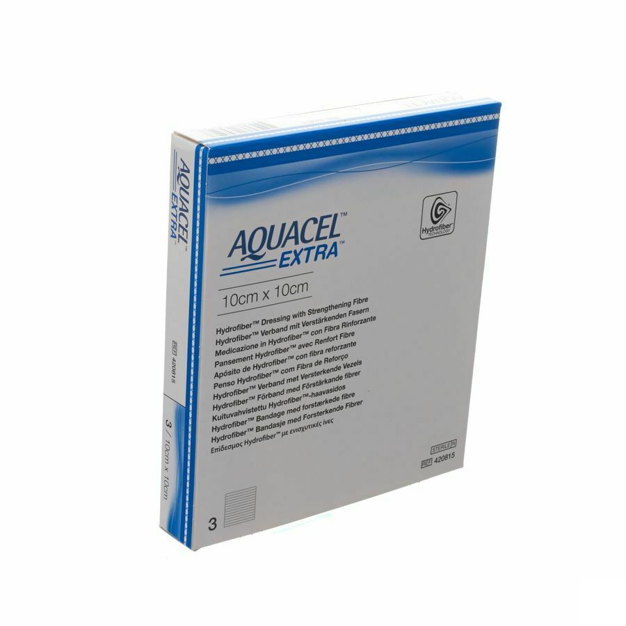 Aquacel Extra Verb Hydrofiber+versterk. 10x10cm 3 afbeelding