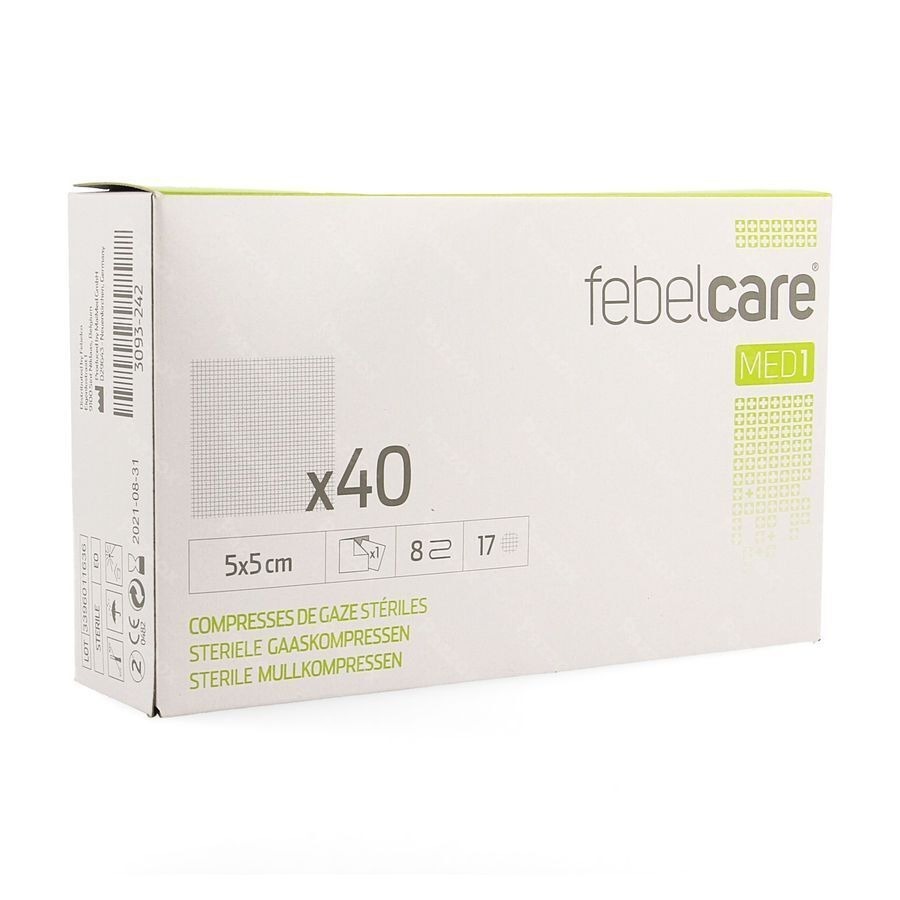 Febelcare Med1 Steriele Gaaskompres 5,0x5,0cm 40x1