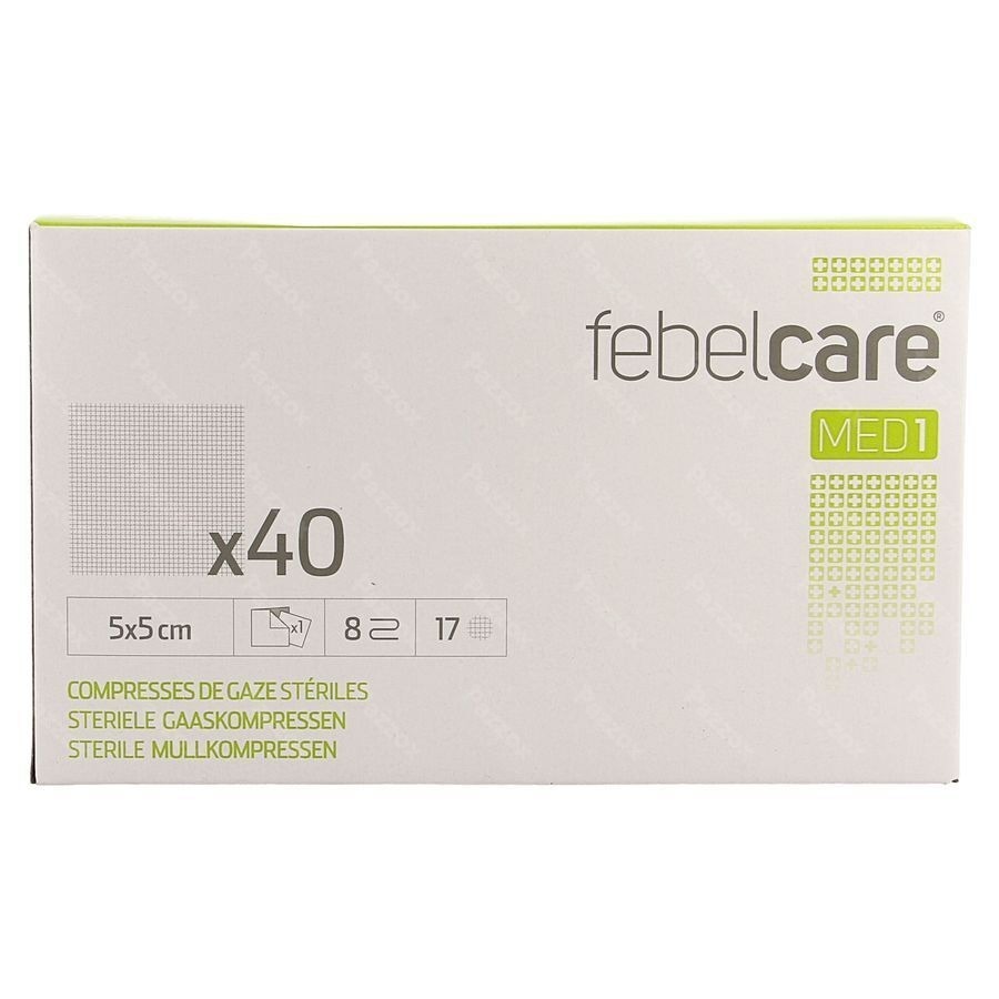 Febelcare Med1 Steriele Gaaskompres 5,0x5,0cm 40x1