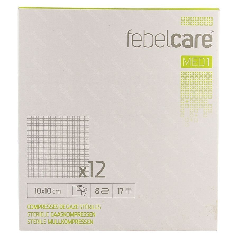 Febelcare Med1 Steriele Gaaskompres 10x10,0cm 12x1