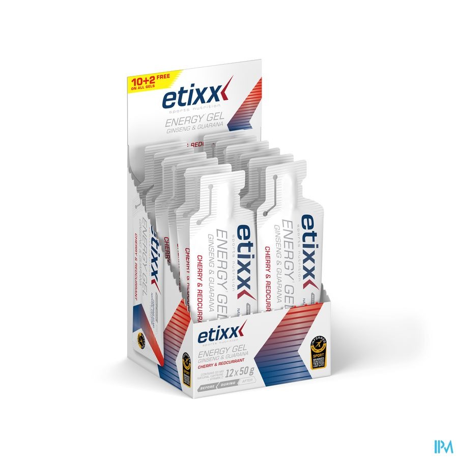 Etixx Ginseng&guarana Energy Gel Kers-veenbes 12x50g