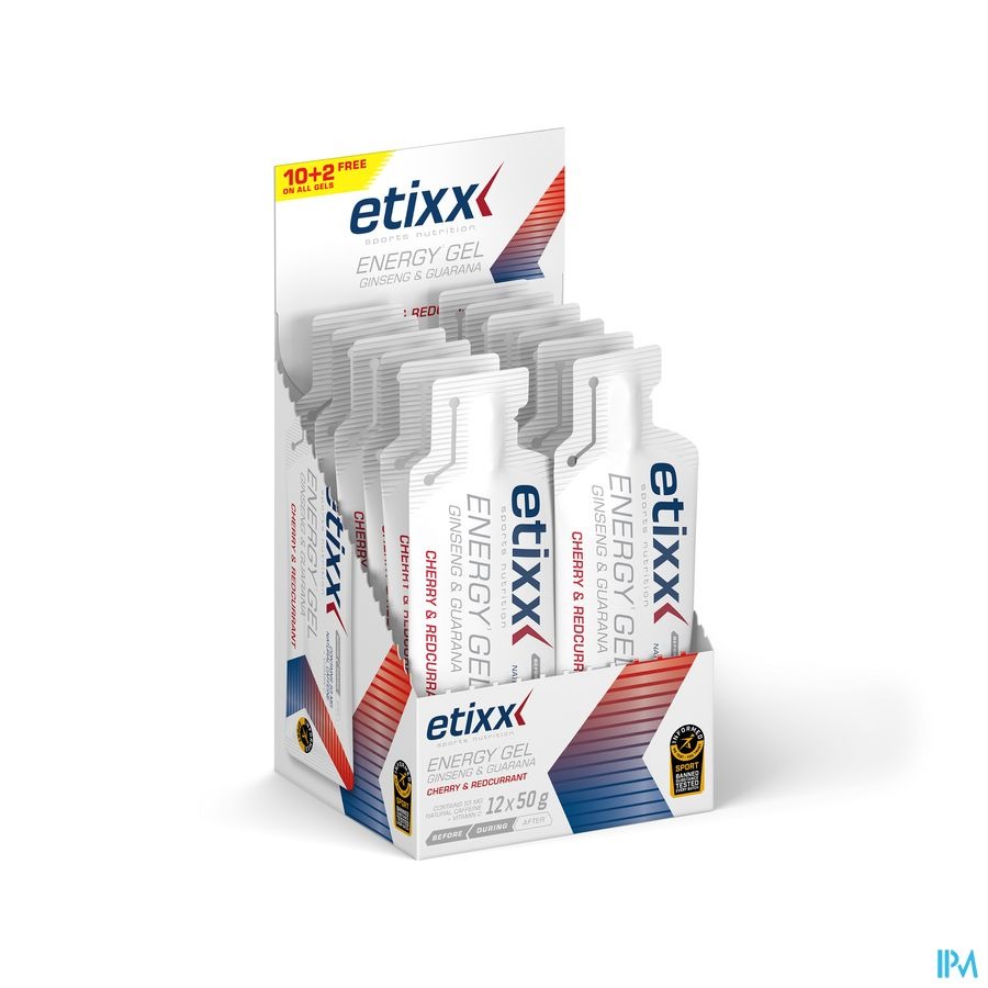 Etixx Ginseng&guarana Energy Gel Kers-veenbes 12x50g