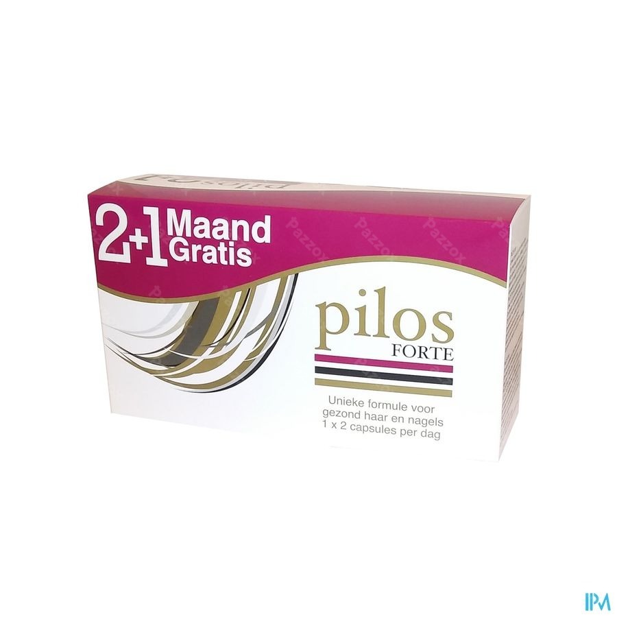 Pilos Forte Voedingssupplement Haar en Nagels 2+1 Maand Gratis 180 Tabletten
