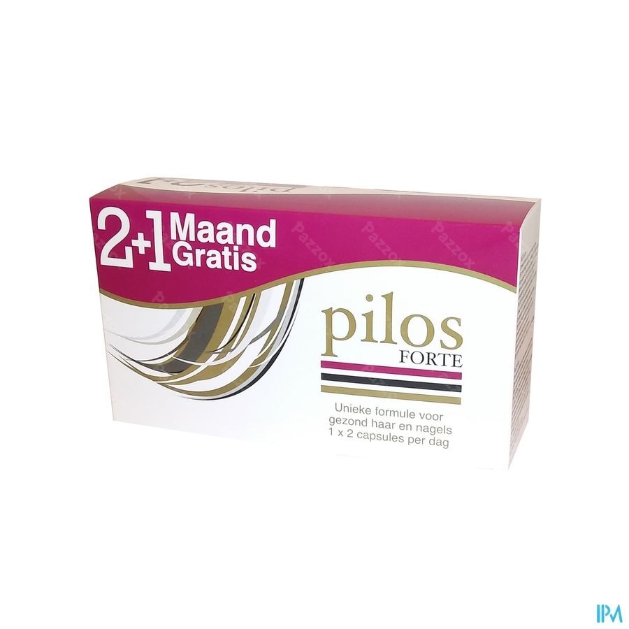 Pilos Forte Voedingssupplement Haar en Nagels 2+1 Maand Gratis 180 Tabletten