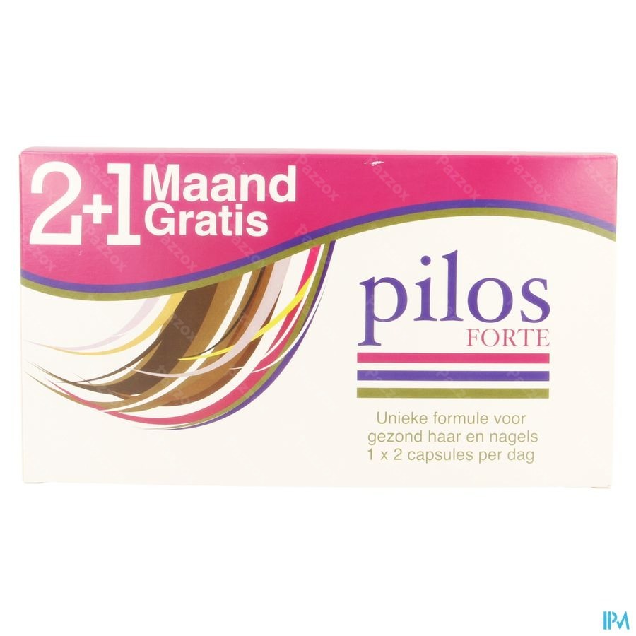 Pilos Forte Voedingssupplement Haar en Nagels 2+1 Maand Gratis 180 Tabletten