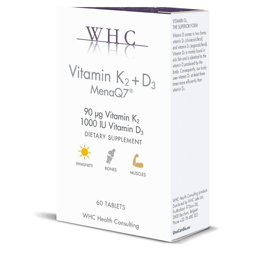 WHC Vitamine K2 90µg + D3 1000 IU 60 Tabletten