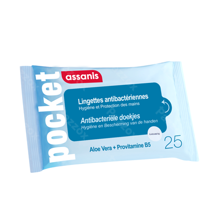 Assanis Pocket Reinigingsdoekjes Handen 25 Stuks