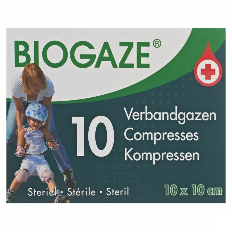 Biogaze 10 Verbandgazen 10 x 10 cm afbeelding 1