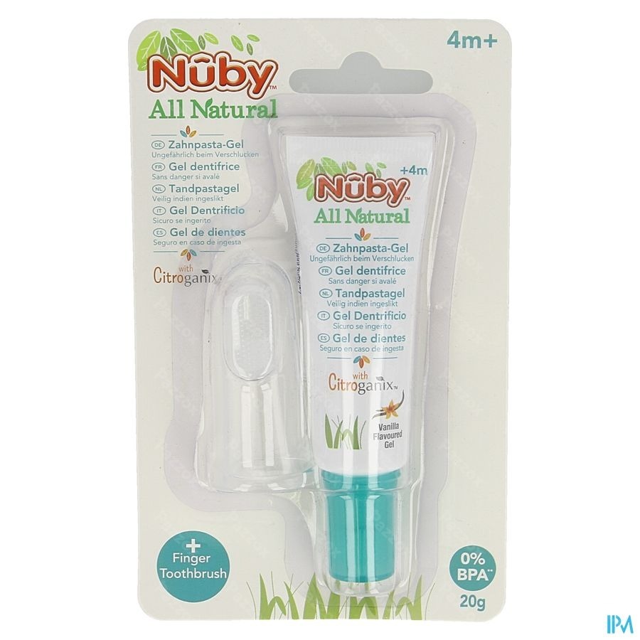Nuby Citroganix Tand- en tandvleesgel + vingertandenborsteltje – 15g - 4m+