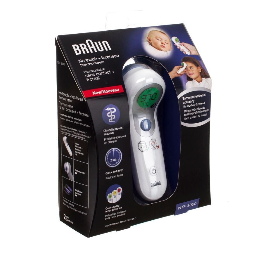 Braun Thermometer Ntf3000 Zonder Contact+frontaal