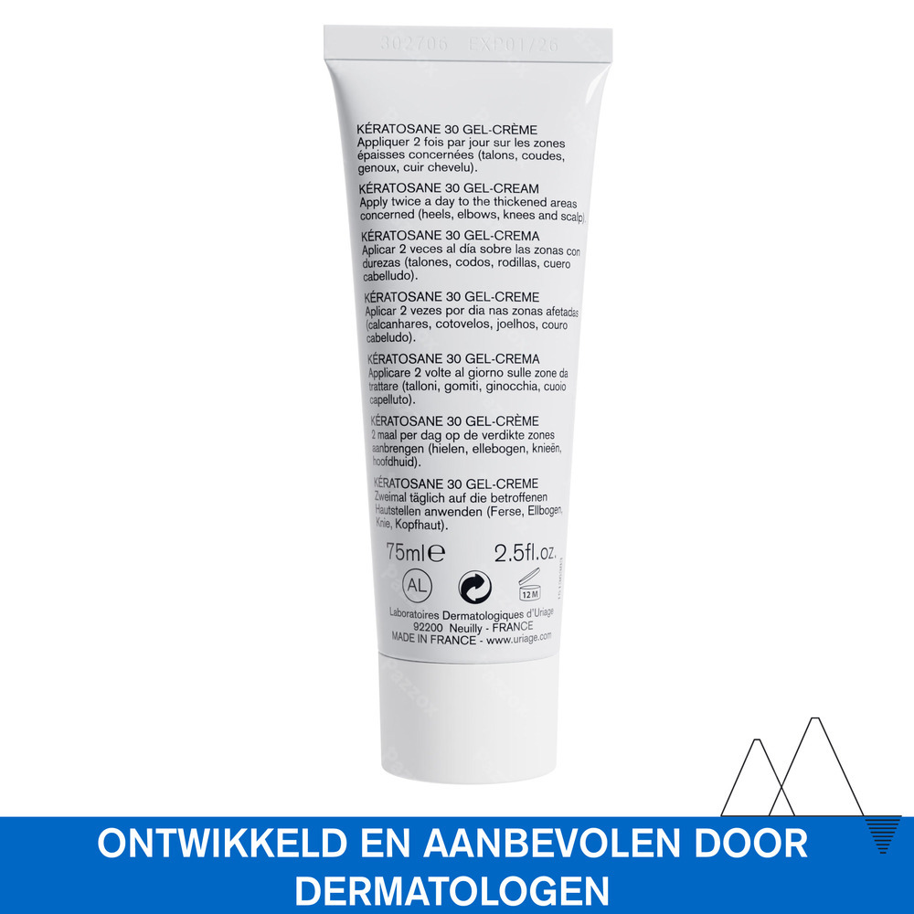 Uriage Kératosane 30% Ureum Droge en Ruwe Huid 75ml