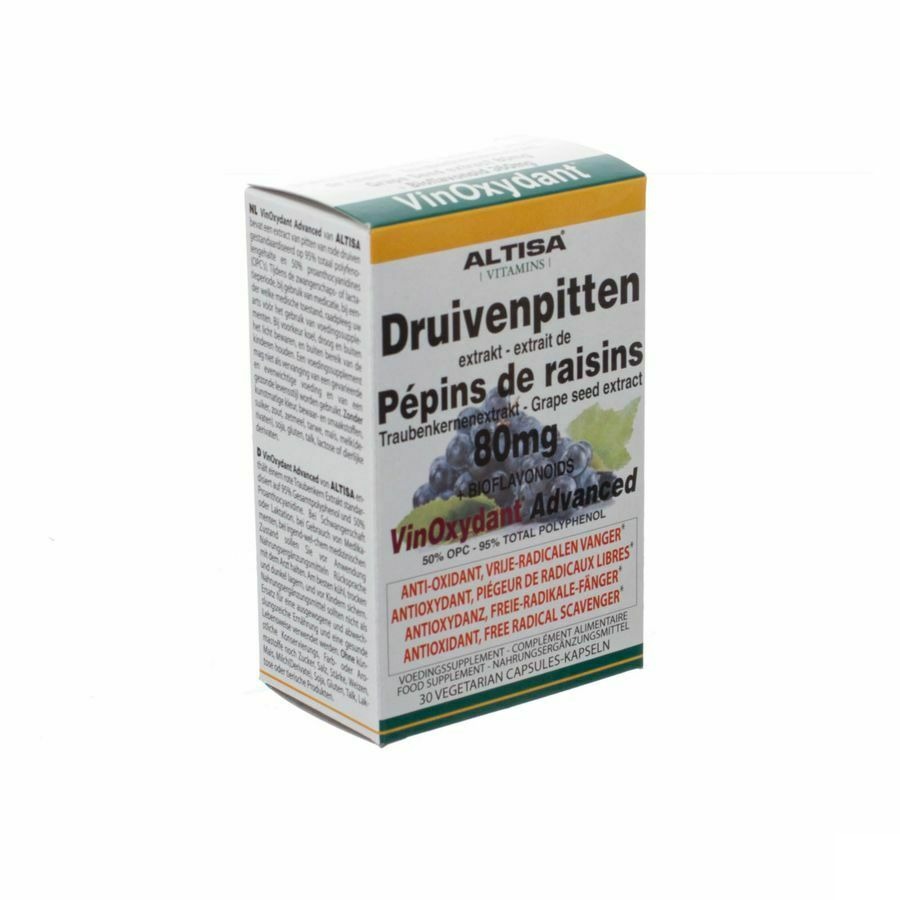 Altisa Rode Druivenpit Extr.80mg+bioflavon.caps 30