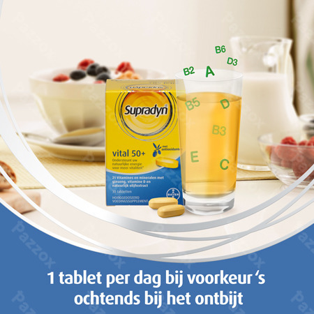Supradyn Vital 50+ Multivitamine Vitaliteit Met Ginseng 30 Bruistabletten