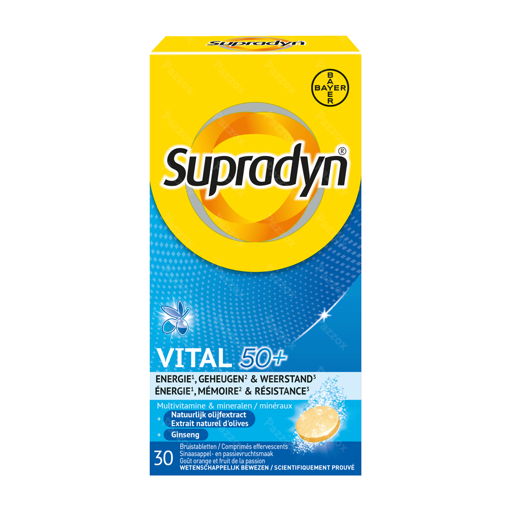 Supradyn Vital 50+ Multivitamine Vitaliteit Met Ginseng 30 Bruistabletten