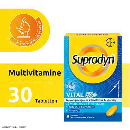 Supradyn Vital 50+ Multivitamine Vitaliteit Met Ginseng 30 Tabletten