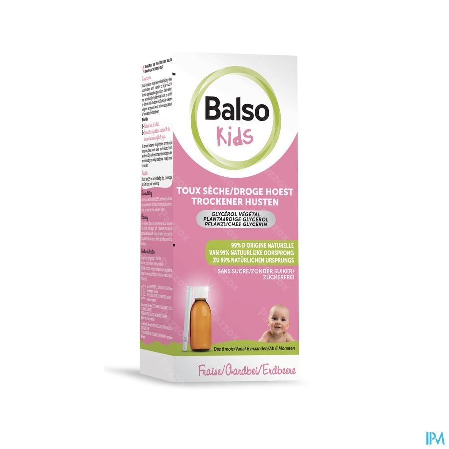 Balso Kids Droge Hoestsiroop Zonder Suiker 125ml