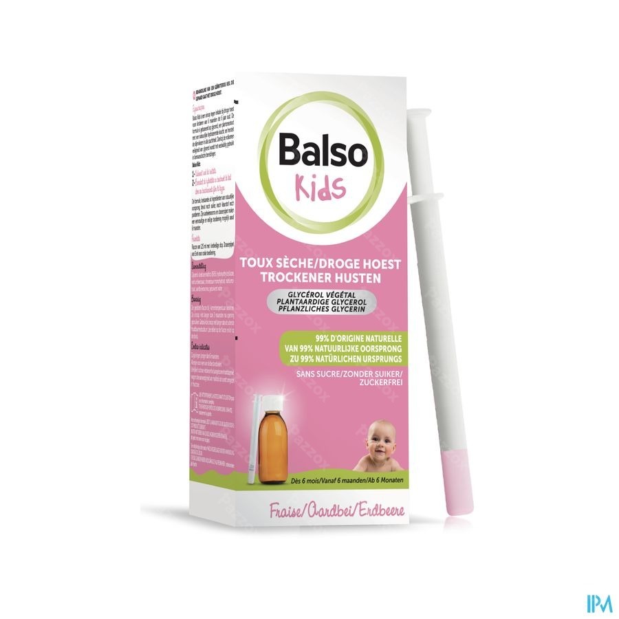 Balso Kids Droge Hoestsiroop Zonder Suiker 125ml