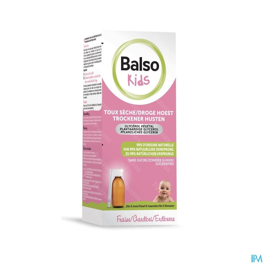 Balso Kids Droge Hoestsiroop Zonder Suiker 125ml
