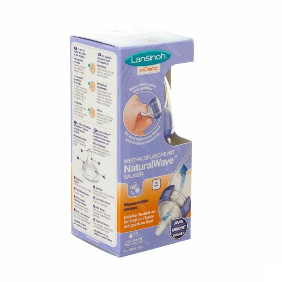 Lansinoh Zuigfles + Natural Wave Speen 160ml