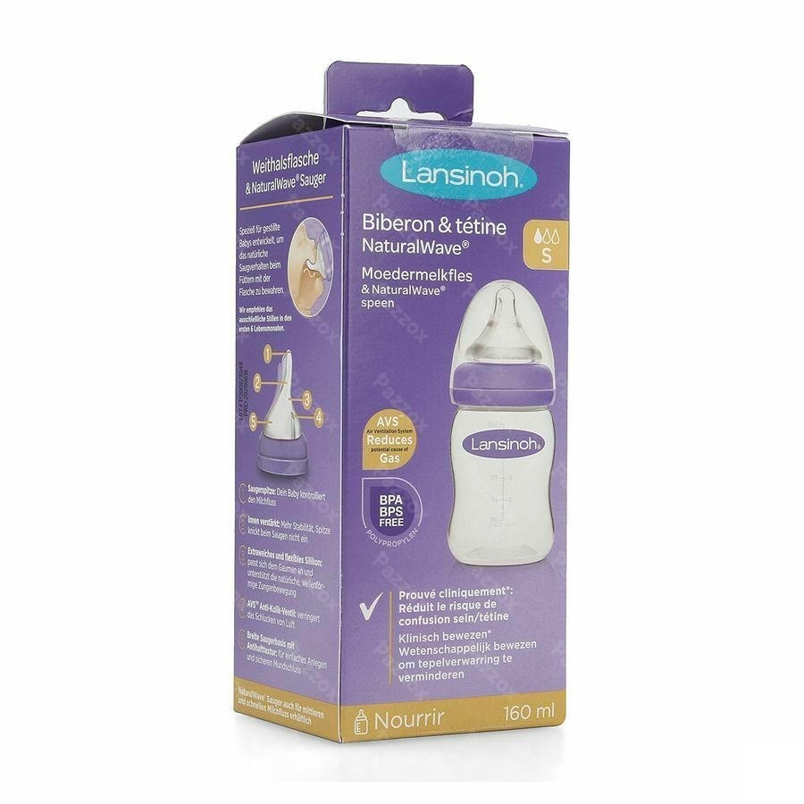 Lansinoh Zuigfles + Natural Wave Speen 160ml