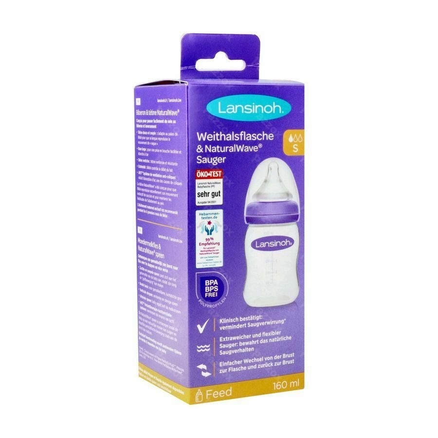 Lansinoh Zuigfles + Natural Wave Speen 160ml