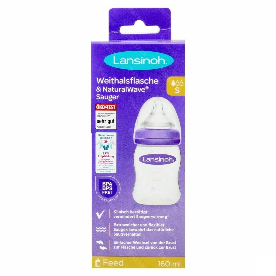 Lansinoh Zuigfles + Natural Wave Speen 160ml