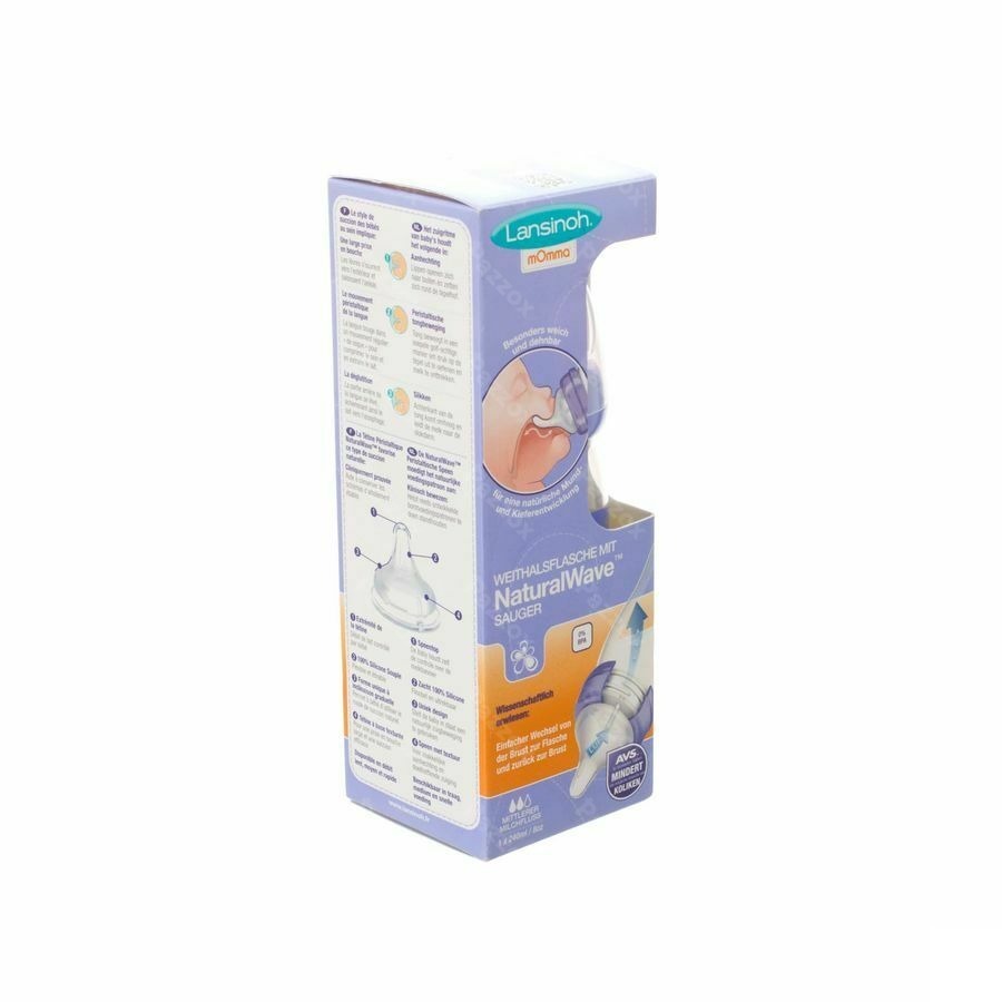 Lansinoh Zuigfles + Natural Wave Speen 240ml