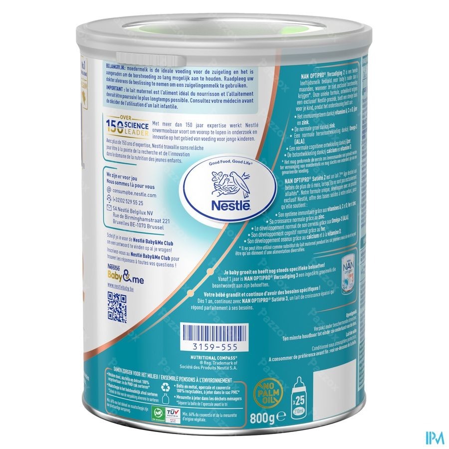 Nan Verzadiging 2 Opvolgmelk Baby 6+ Maanden 800g