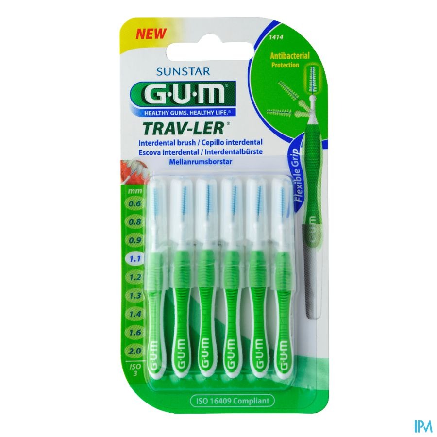 Gum Trav-Ler Interdentaal Borsteltje 1,1mm 6 Stuks