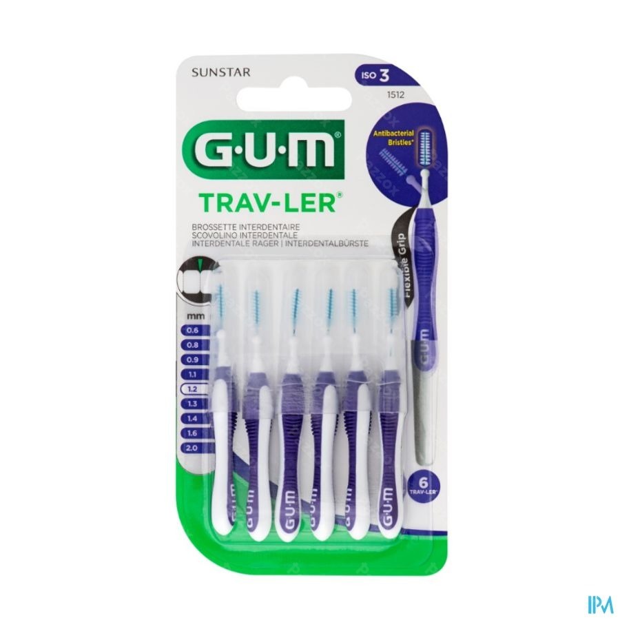 Gum Trav-Ler Interdentaal Borsteltje 1,2mm 6 Stuks