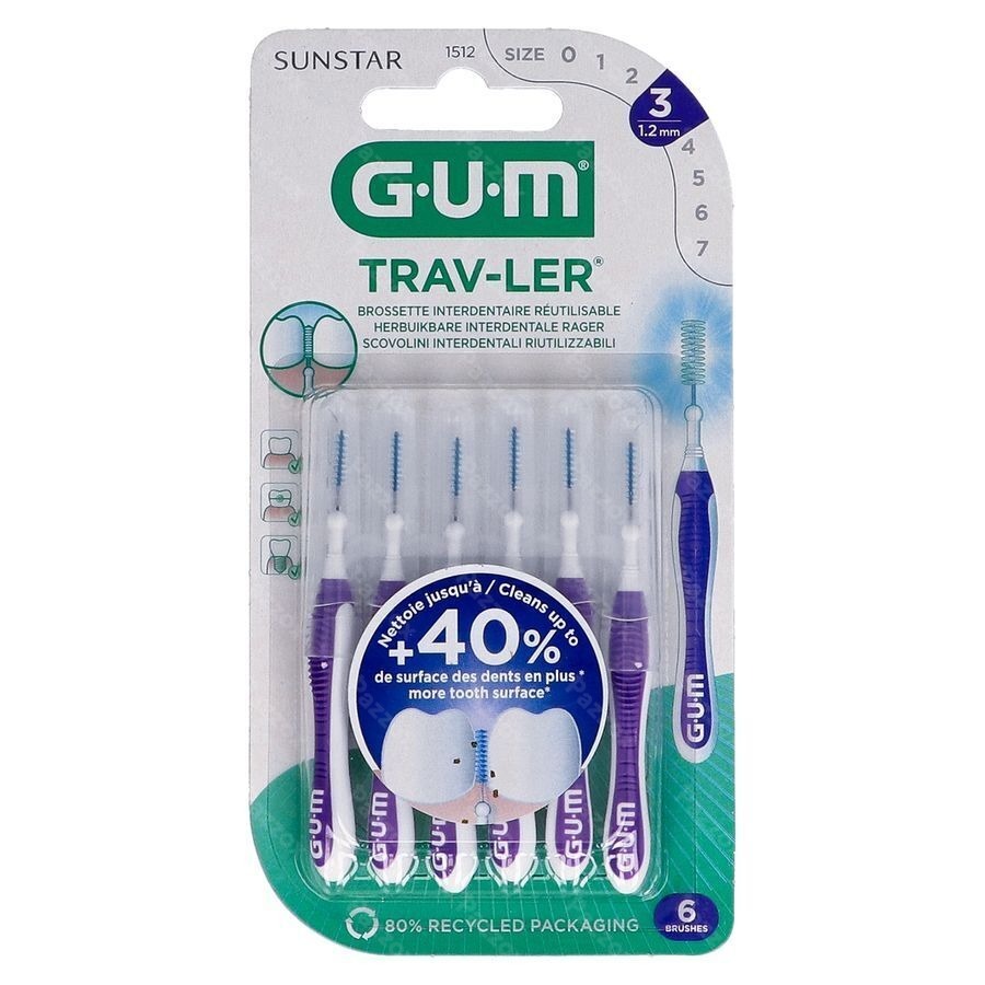 Gum Trav-Ler Interdentaal Borsteltje 1,2mm 6 Stuks
