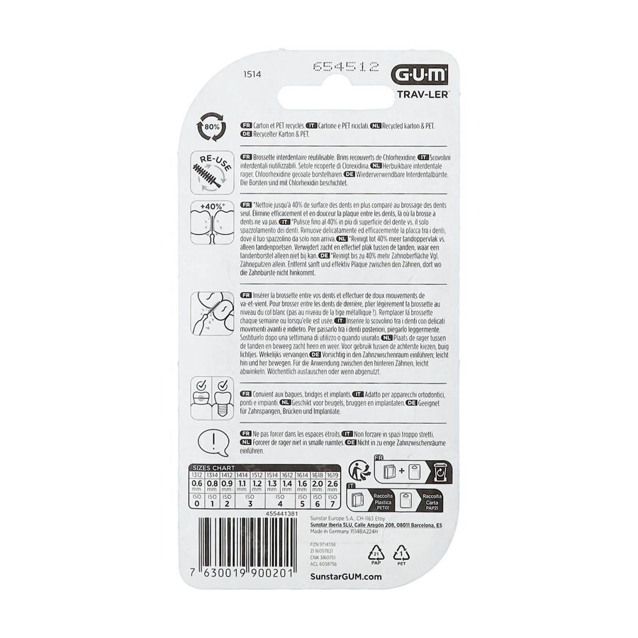 Gum Trav-Ler Interdentaal Borsteltje 1,3mm 6 Stuks