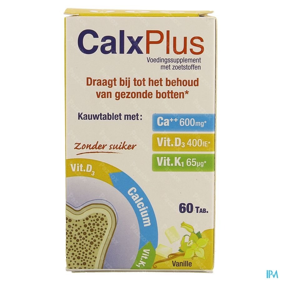 CalxPlus Vanillesmaak 60 Kauwtabletten
