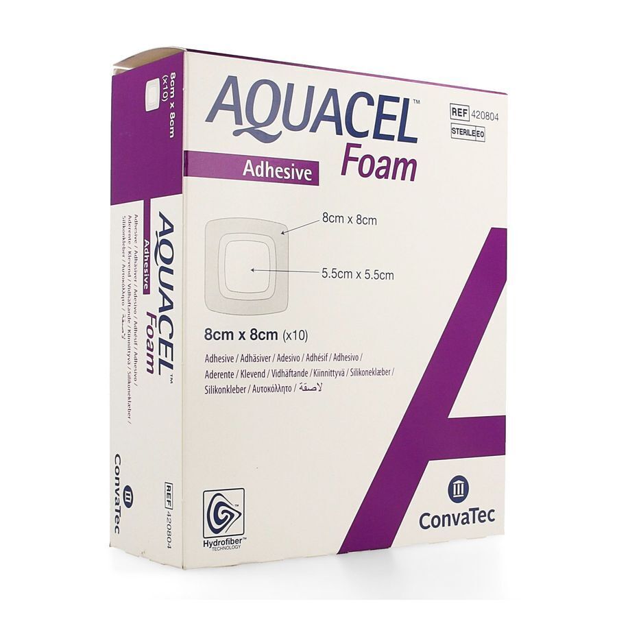 Aquacel Schuimverb Adh Hydrofiber 8,0x 8,0cm 10 afbeelding